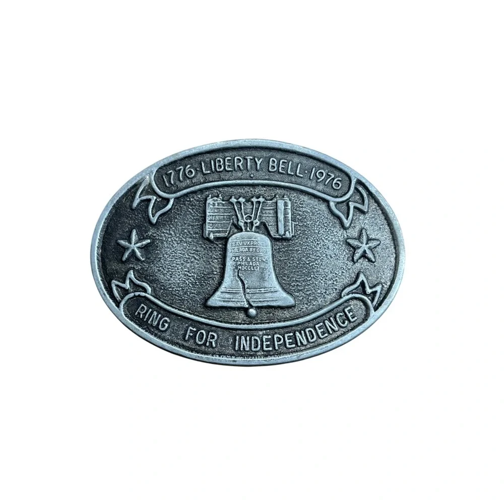 Vintage 1776-1976 Liberty Bell Bicentennial Belt Buckle Ring For Independence
